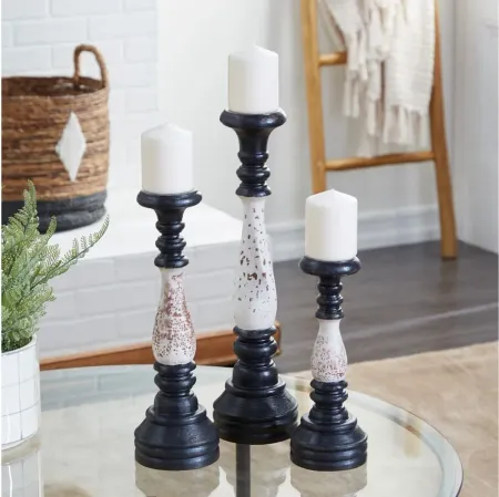 Ivy Collection Happy Valley Candle Holders Set of 3 in Black by UMA Enterprises