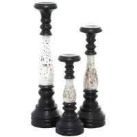 Ivy Collection Happy Valley Candle Holders Set of 3 in Black by UMA Enterprises