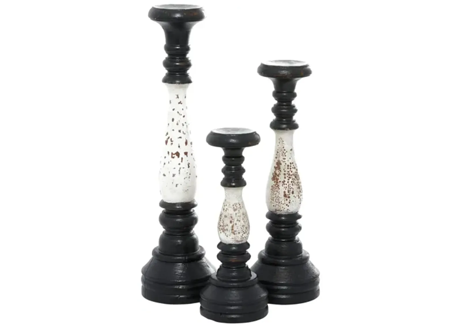 Ivy Collection Happy Valley Candle Holders Set of 3 in Black by UMA Enterprises