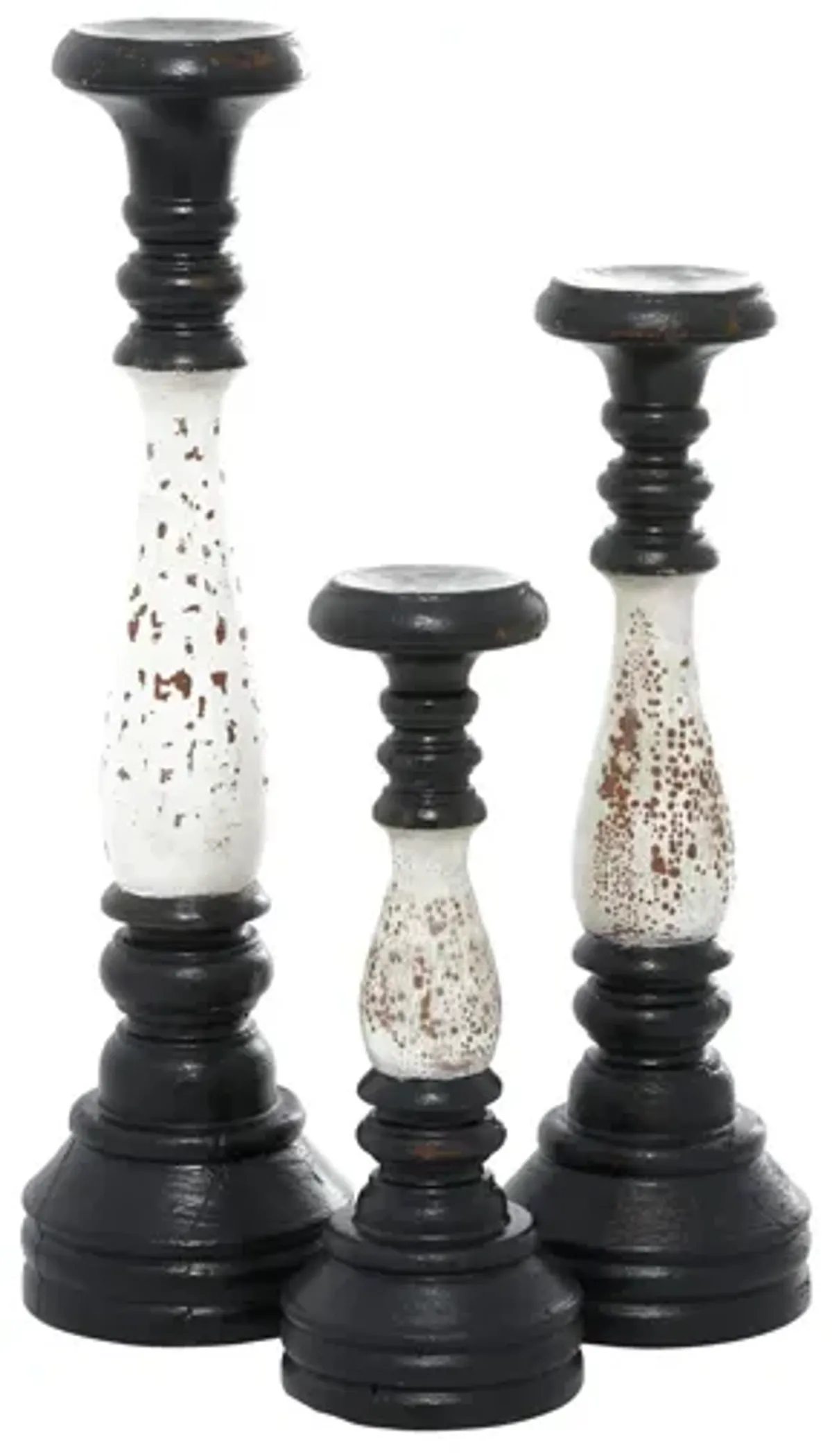 Ivy Collection Happy Valley Candle Holders Set of 3 in Black by UMA Enterprises