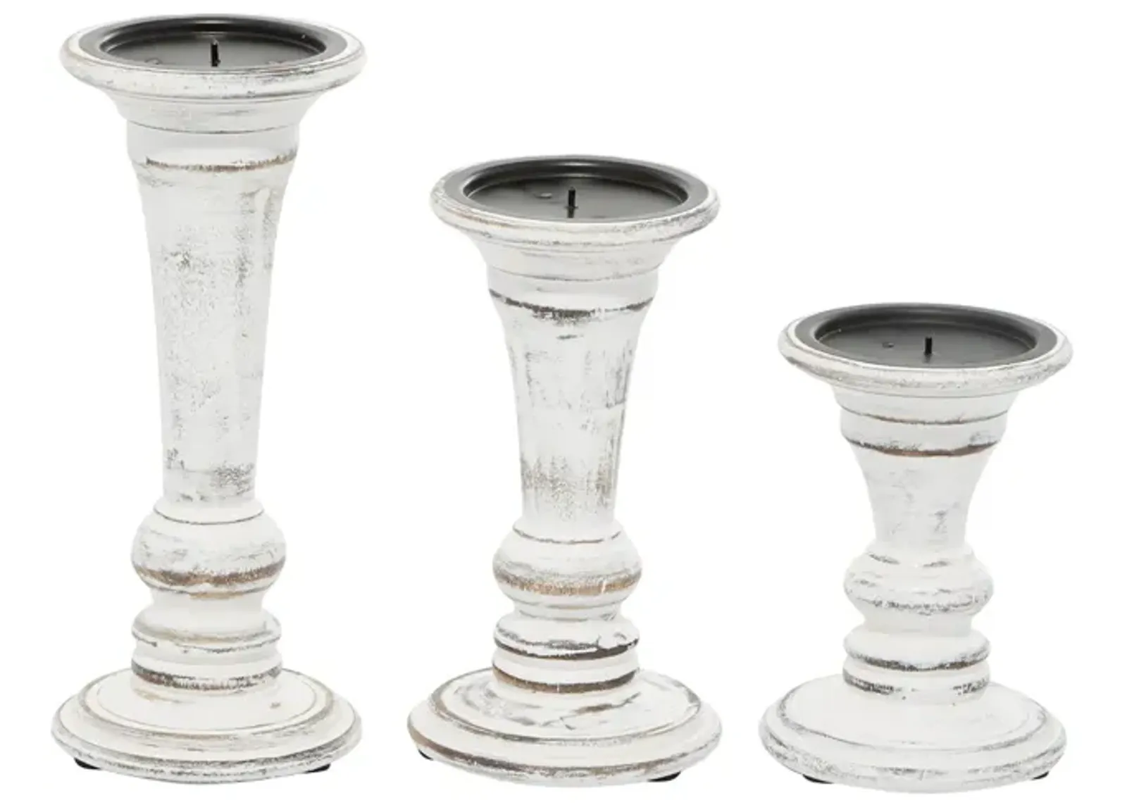 Ivy Collection Ulfer Candle Holders Set of 3 in White by UMA Enterprises