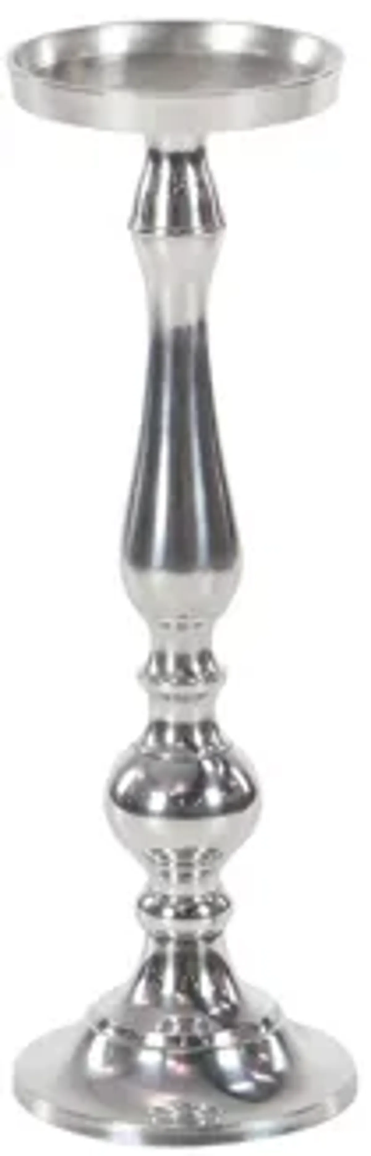 Ivy Collection Set of 3 Silver Aluminum Candle Holders