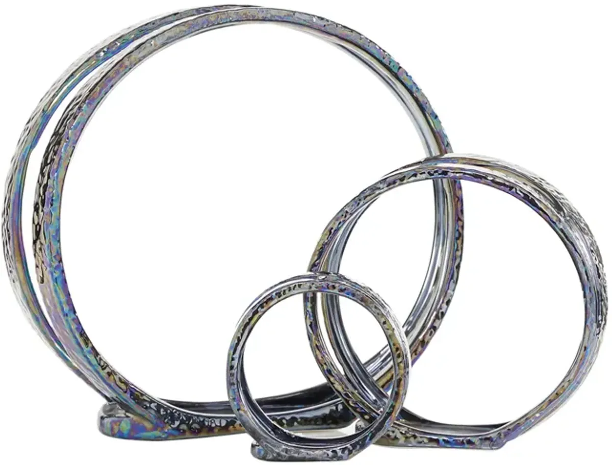 Ivy Collection Silver Ceramic Candlestick Holder