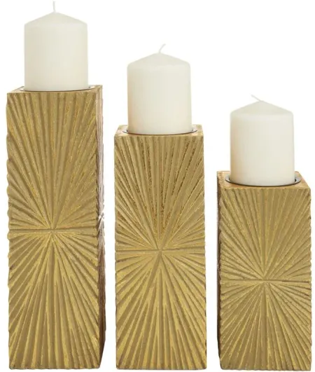 Ivy Collection Songster Candle Holders Set of 3 in Gold by UMA Enterprises
