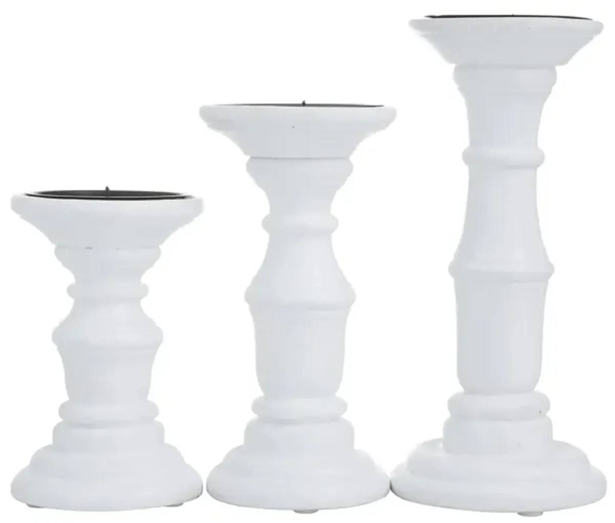 Ivy Collection Beru Candle Holders Set of 3 in White by UMA Enterprises