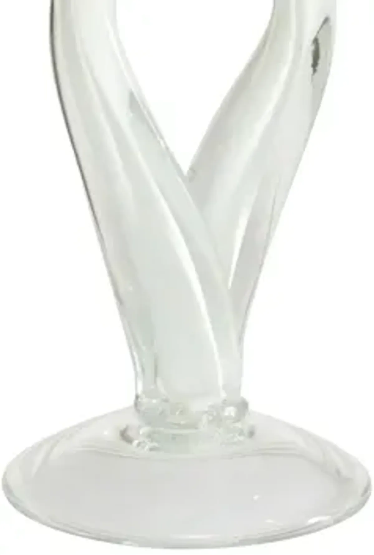 Ivy Collection Set of 2 White Glass Candle Holders