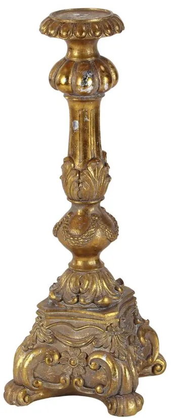 Ivy Collection Hubert Candle Holder in Gold by UMA Enterprises