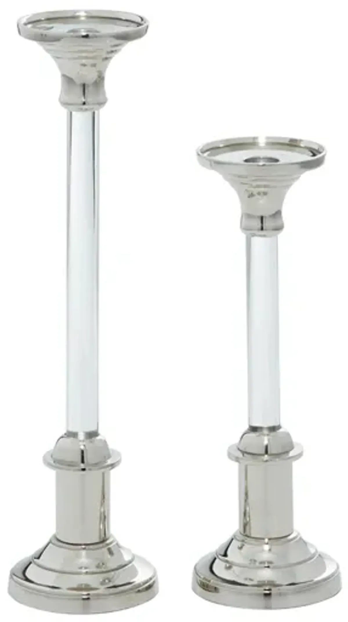 Novogratz Set of 2 Silver Aluminum Candle Holders