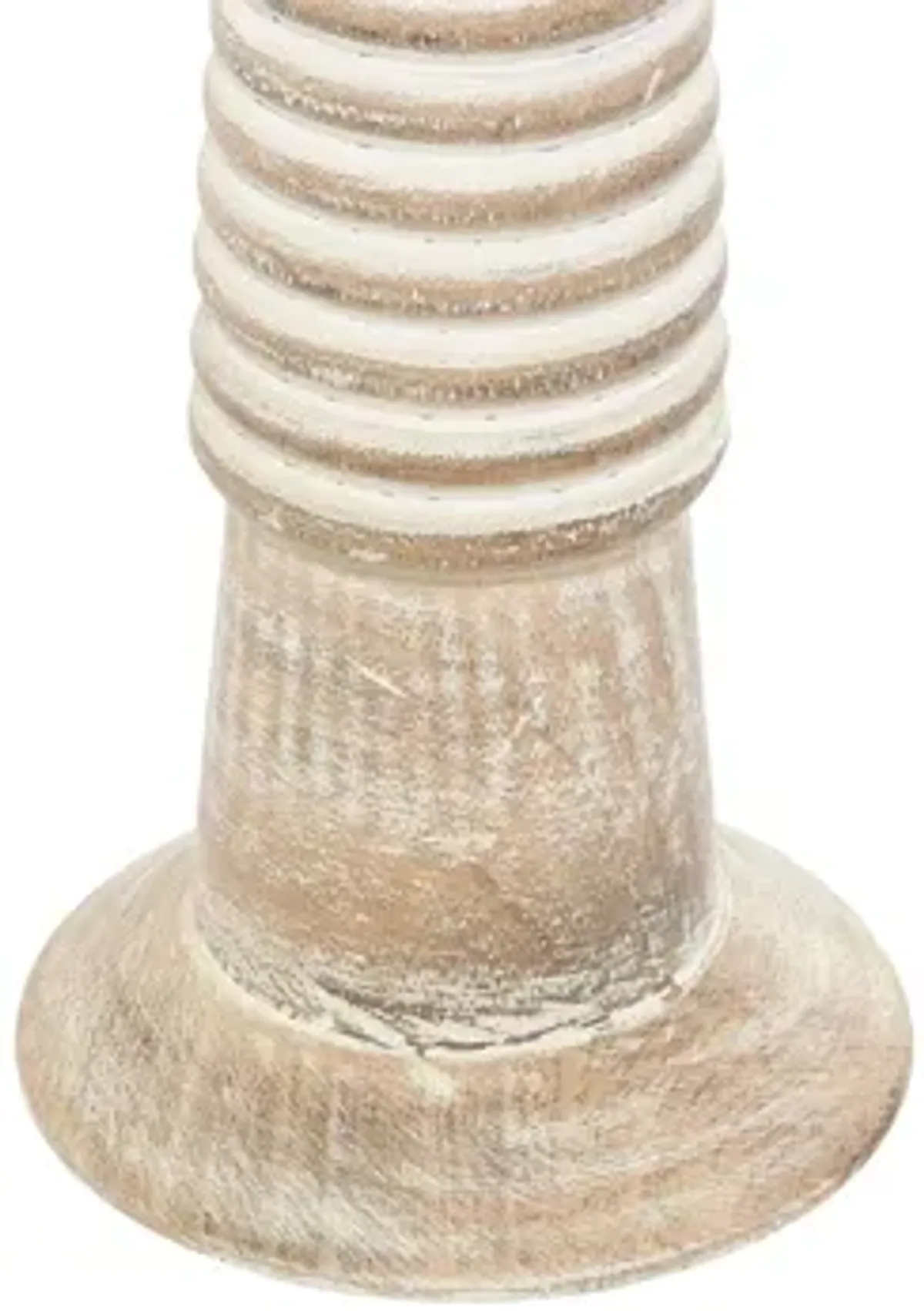 Ivy Collection Set of 3 Brown Wood Candle Holders