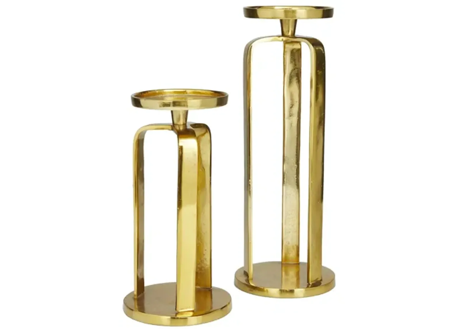 Ivy Collection Gallifrey Candle Holders Set of 2 in Gold by UMA Enterprises