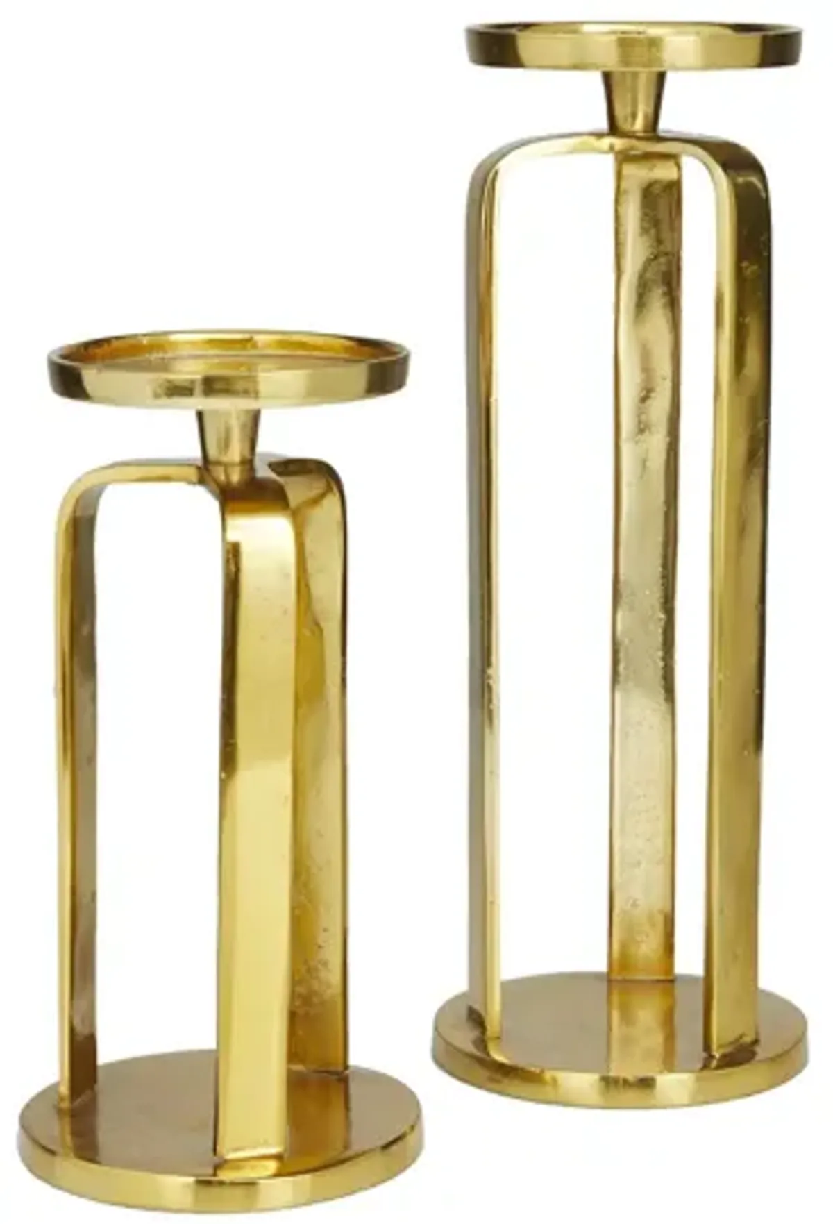 Ivy Collection Gallifrey Candle Holders Set of 2 in Gold by UMA Enterprises