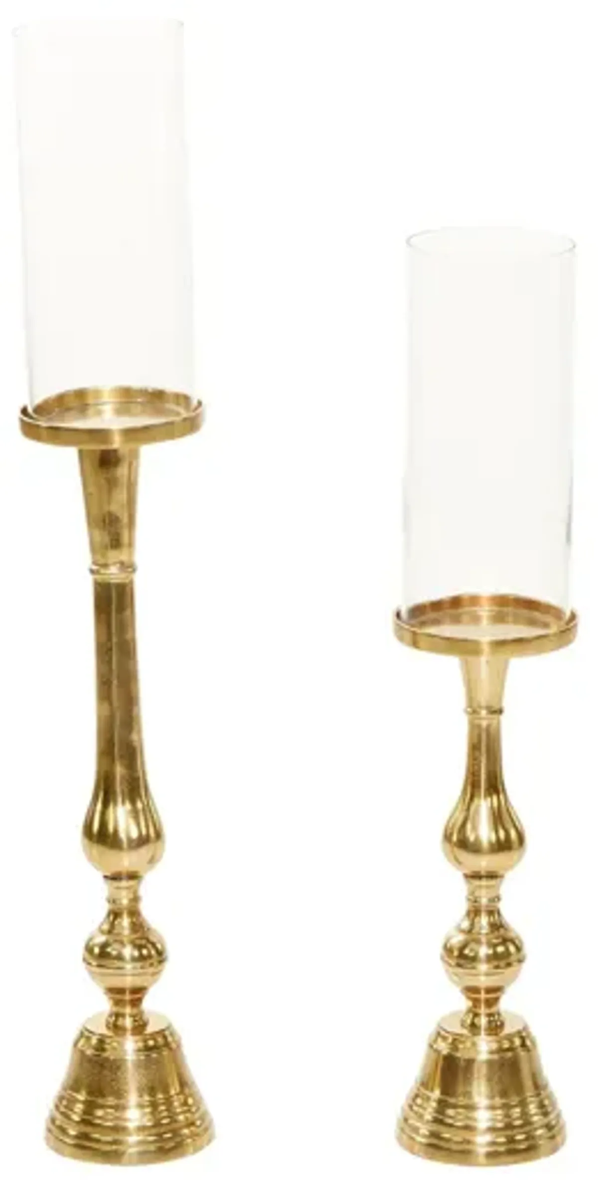 Ivy Collection Xia Candle Holders Set of 2 in Gold by UMA Enterprises