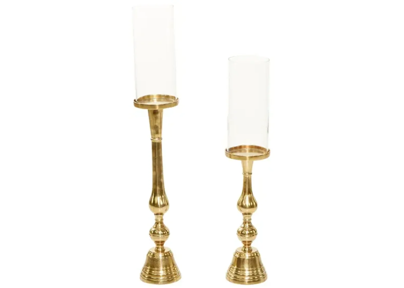 Ivy Collection Xia Candle Holders Set of 2 in Gold by UMA Enterprises