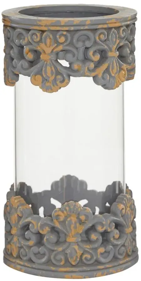 Ivy Collection Shellstein Candle Holder in Gray by UMA Enterprises