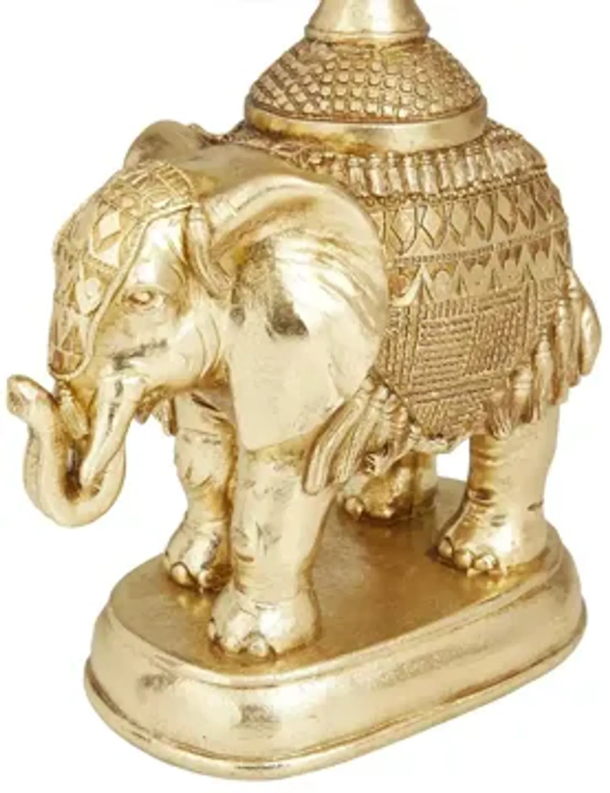 Ivy Collection Set of 2 Gold Polystone Candle Holders