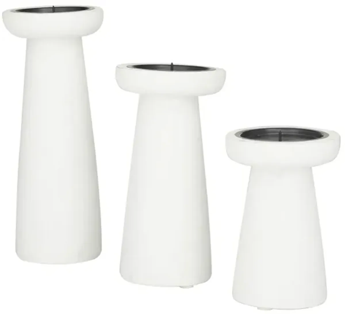 Ivy Collection JC Candle Holders Set of 3 in White by UMA Enterprises