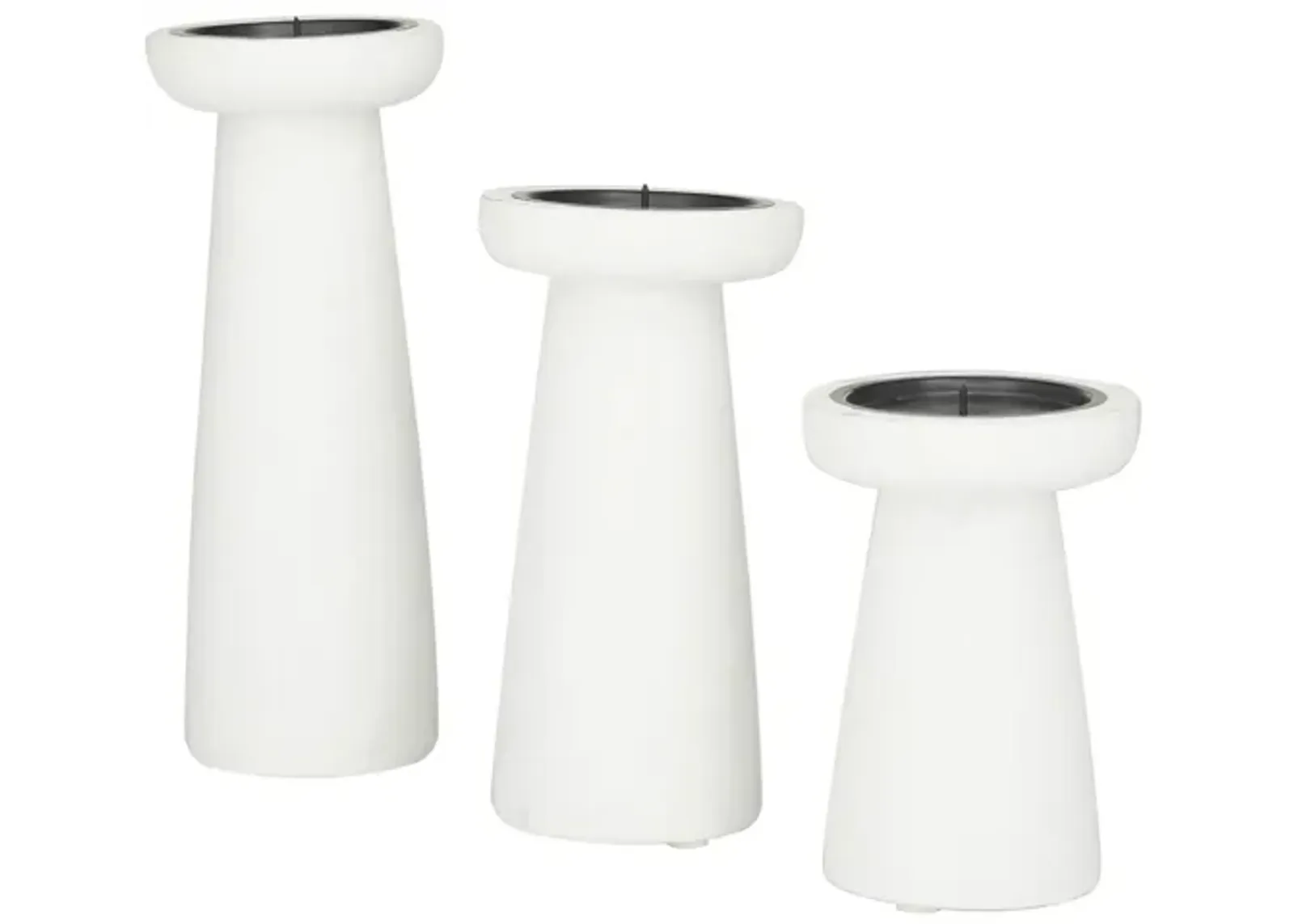 Ivy Collection JC Candle Holders Set of 3 in White by UMA Enterprises