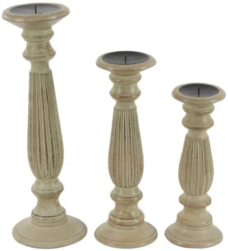 Ivy Collection Fenstermacher Candle Holders Set of 3 in Brown by UMA Enterprises