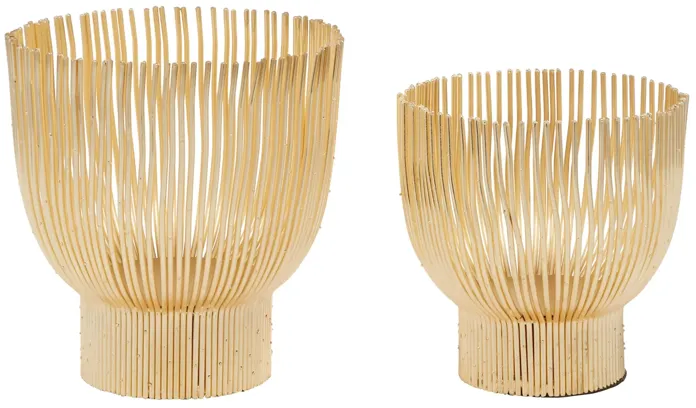 Ivy Collection Monsieur Candle Holders Set of 2 in Gold by UMA Enterprises