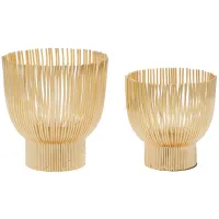Ivy Collection Monsieur Candle Holders Set of 2 in Gold by UMA Enterprises