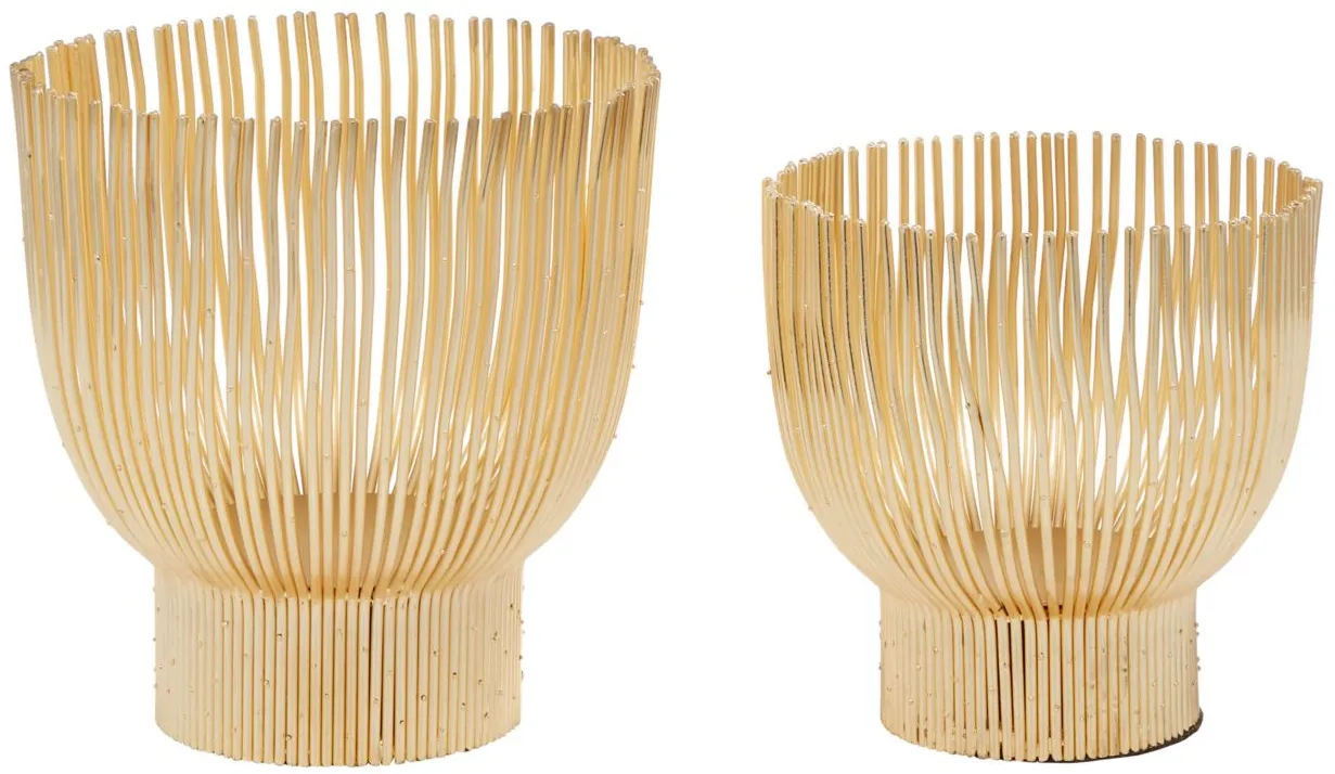 Ivy Collection Monsieur Candle Holders Set of 2 in Gold by UMA Enterprises
