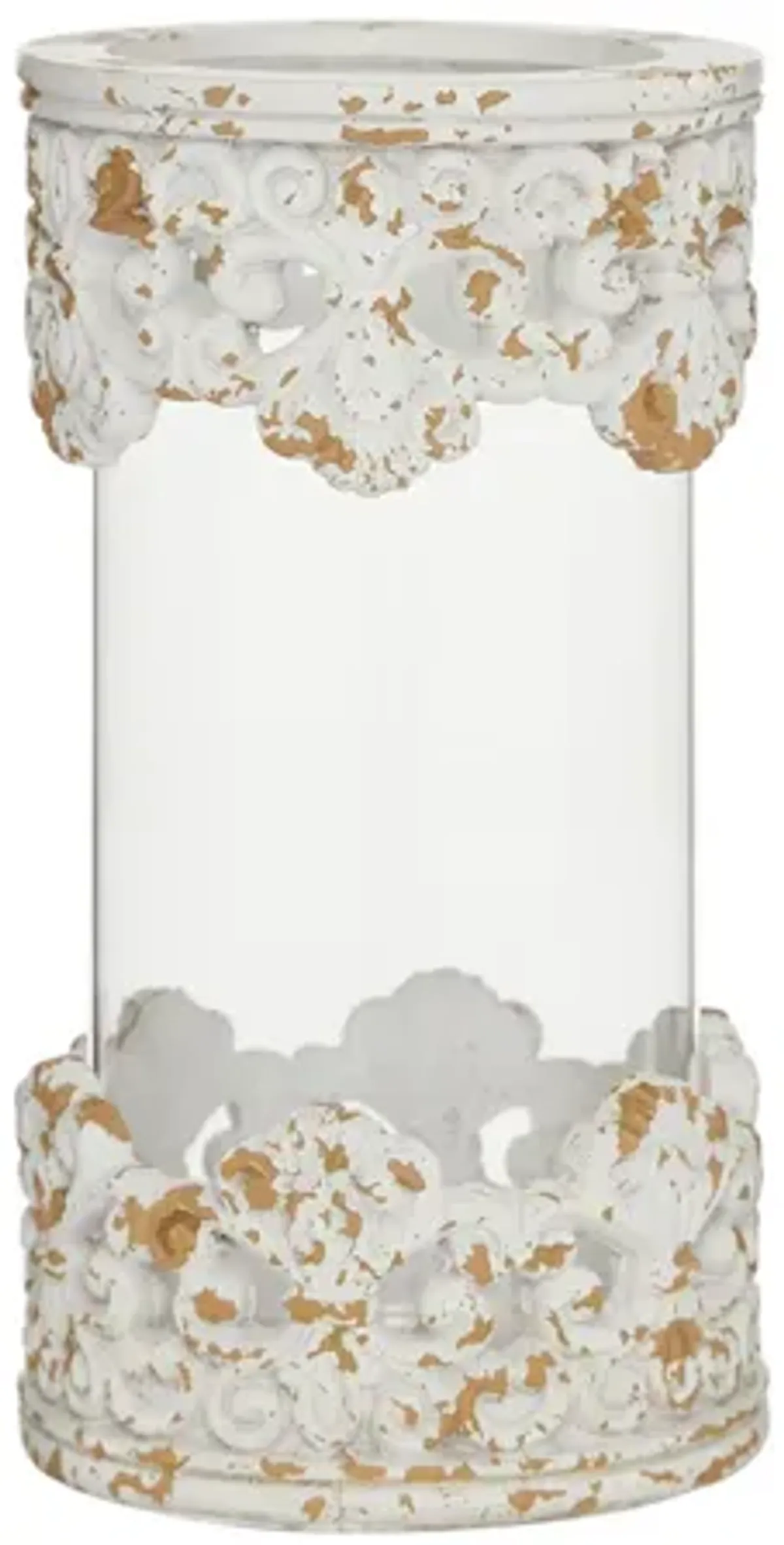 Ivy Collection Shellstein Candle Holder in White by UMA Enterprises