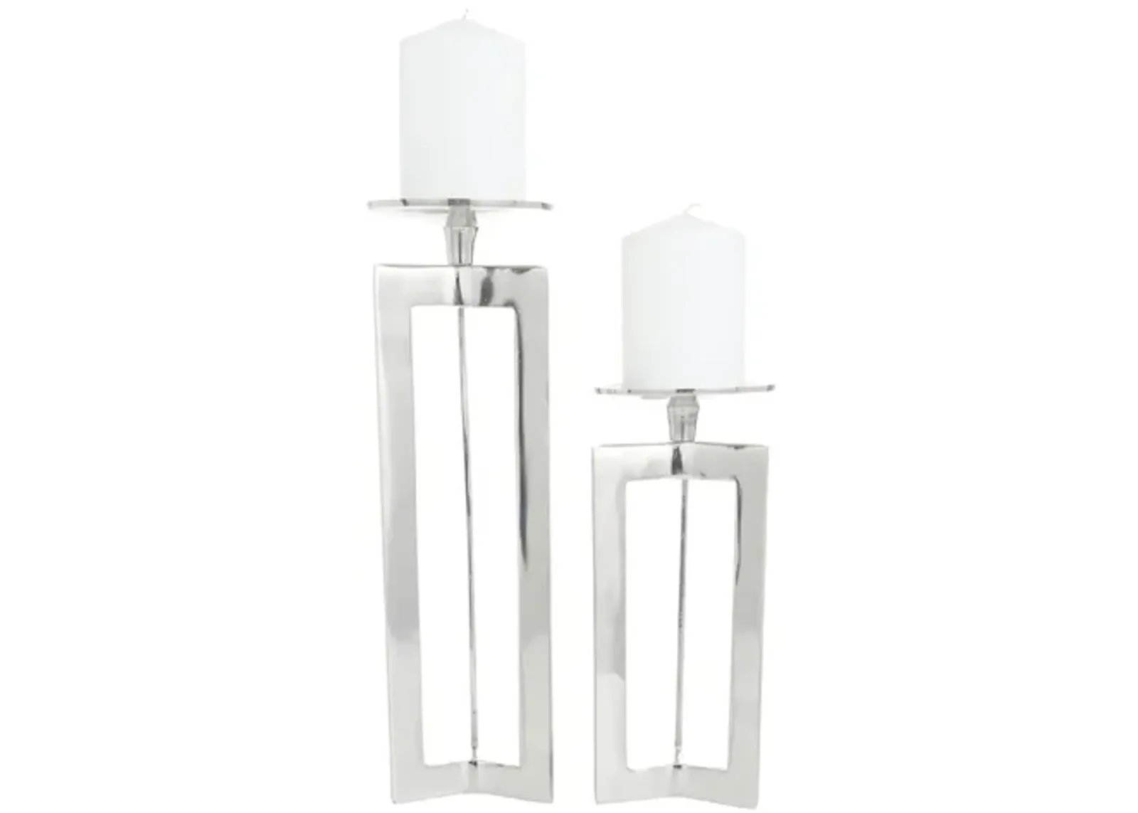 Ivy Collection Dydo Candle Holders Set of 2 in Silver by UMA Enterprises