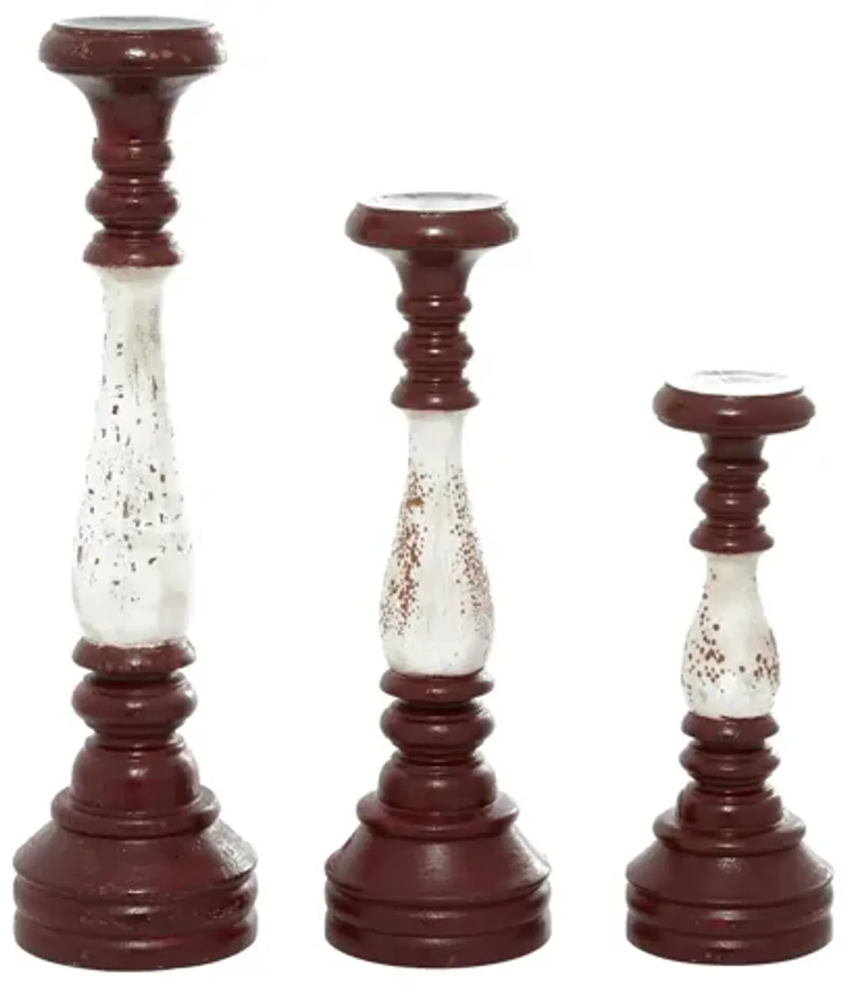 Ivy Collection Happy Valley Candle Holders Set of 3 in Red by UMA Enterprises