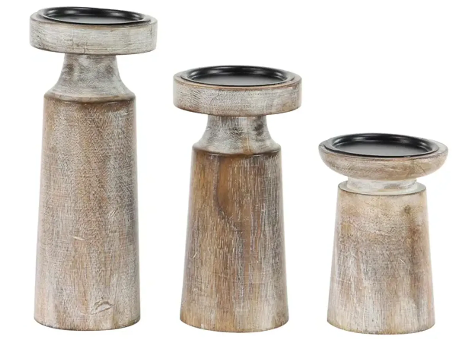 Ivy Collection Epineux Candle Holders Set of 3 in Brown by UMA Enterprises