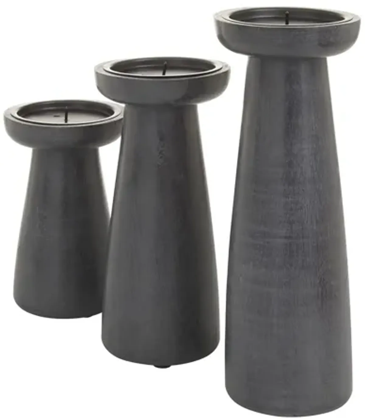 Ivy Collection JC Candle Holders Set of 3 in Dark Gray by UMA Enterprises