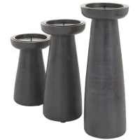 Ivy Collection JC Candle Holders Set of 3 in Dark Gray by UMA Enterprises