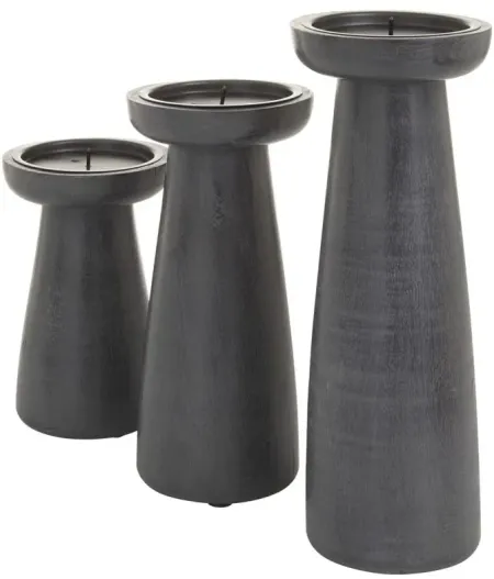Ivy Collection JC Candle Holders Set of 3 in Dark Gray by UMA Enterprises