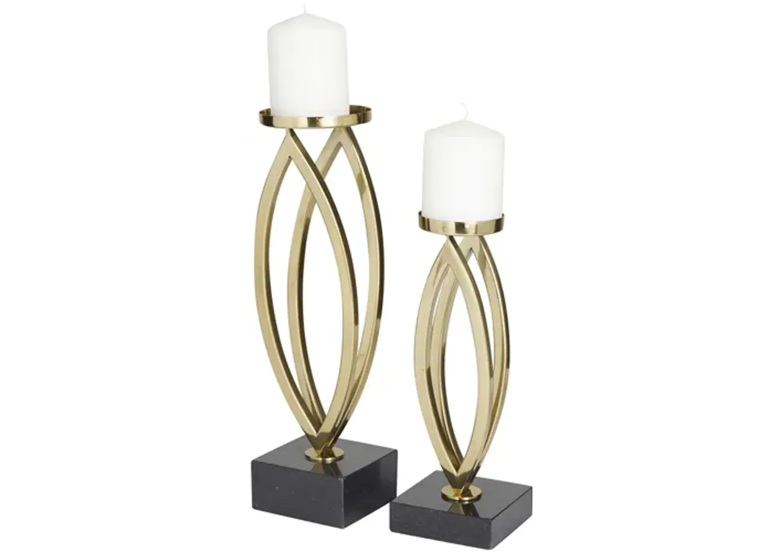 Ivy Collection Leide Candle Holders Set of 2 in Gold by UMA Enterprises