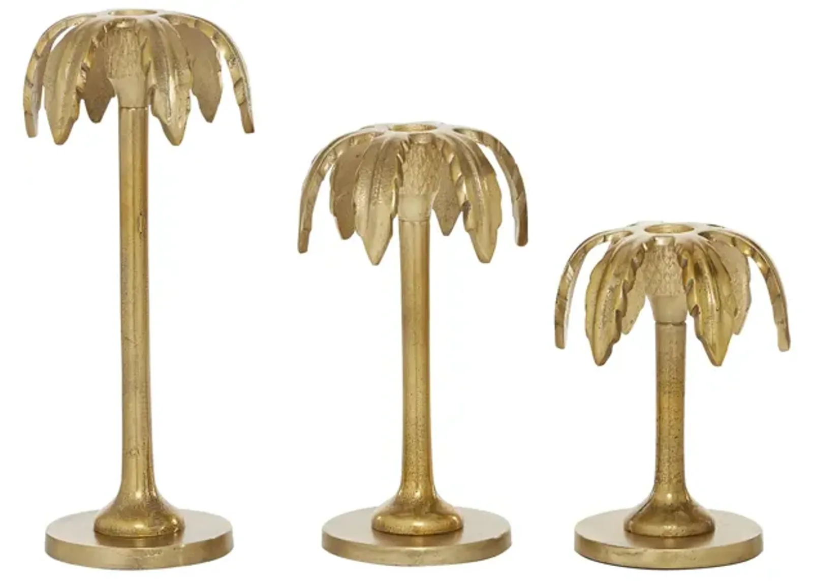 Ivy Collection Gulfport Candle Holders Set of 3 in Gold by UMA Enterprises