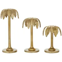 Ivy Collection Gulfport Candle Holders Set of 3 in Gold by UMA Enterprises