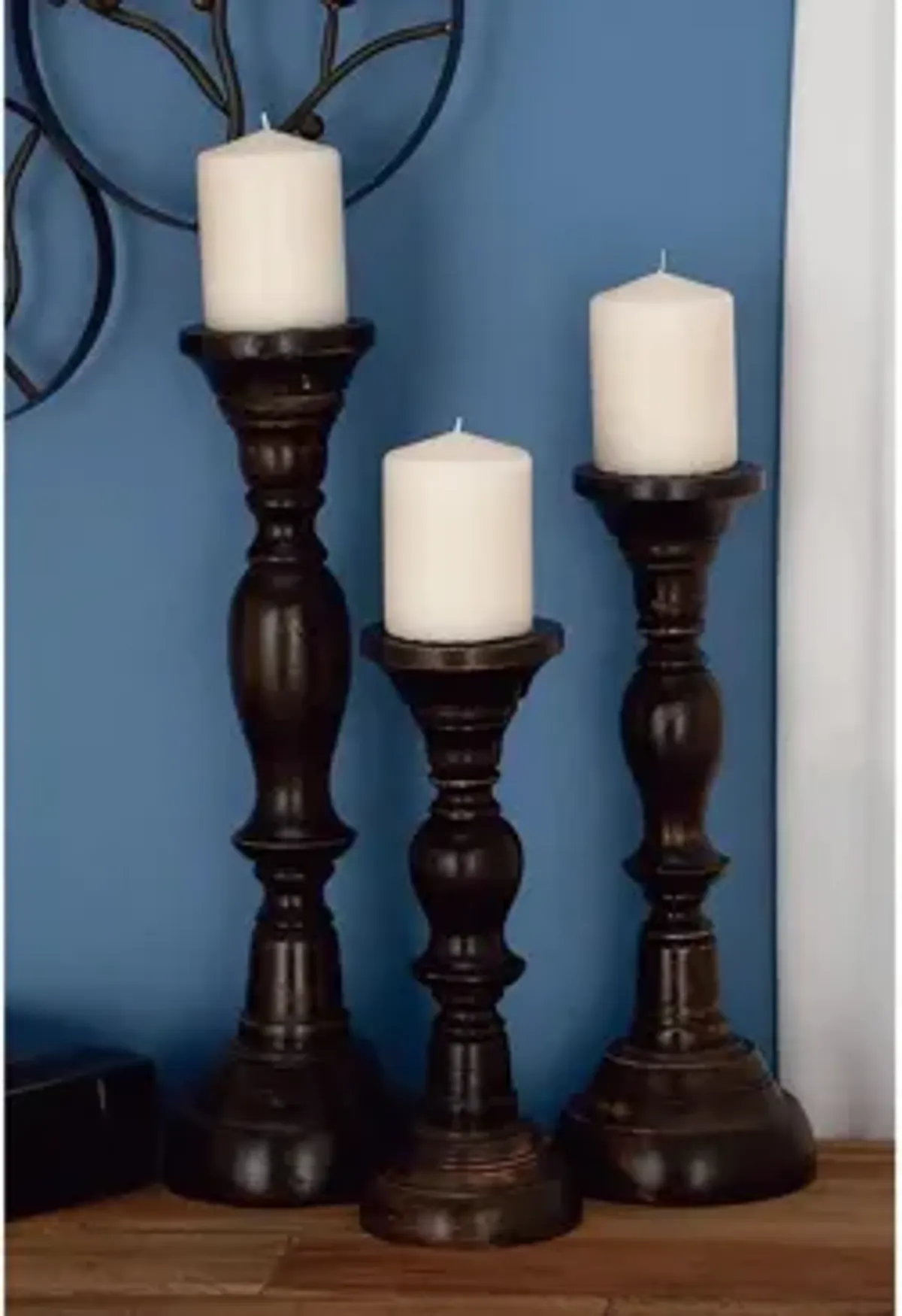 Ivy Collection Sonokong Candle Holders Set of 3