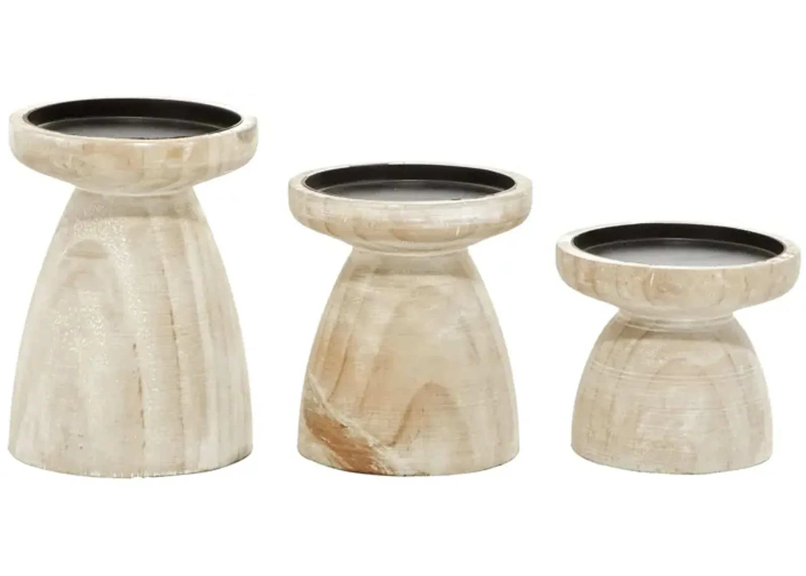 Ivy Collection Qi-Pao Candle Holders Set of 3 in Brown by UMA Enterprises