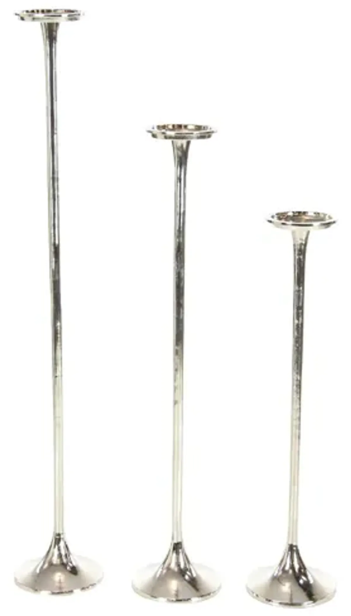 Ivy Collection Affinity Candle Holders Set of 3 in Silver by UMA Enterprises