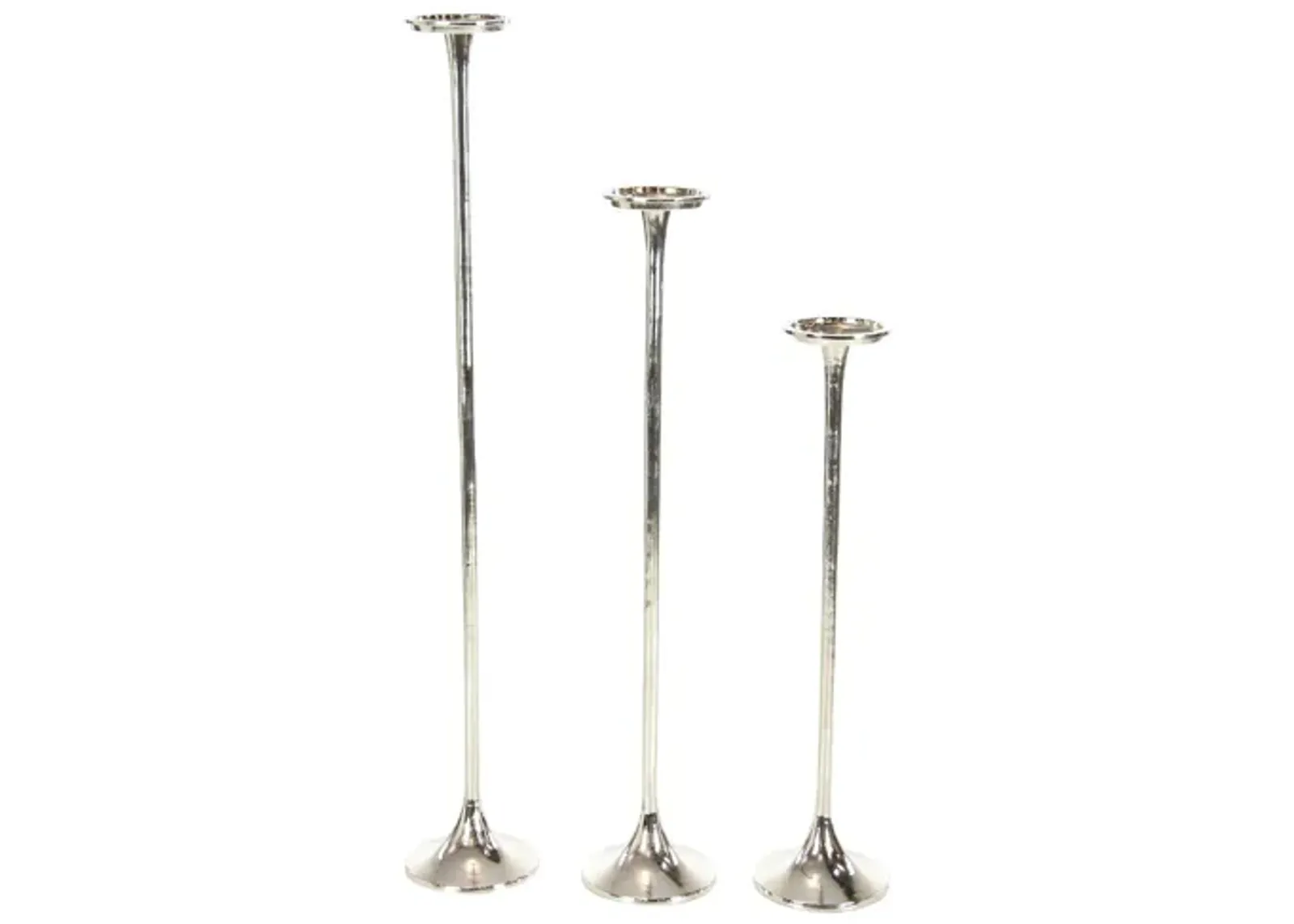 Ivy Collection Affinity Candle Holders Set of 3 in Silver by UMA Enterprises