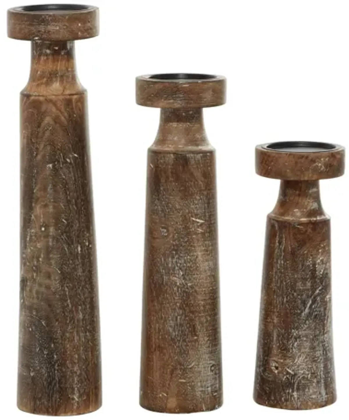 Ivy Collection Epineux Candle Holders Set of 3 in Brown by UMA Enterprises