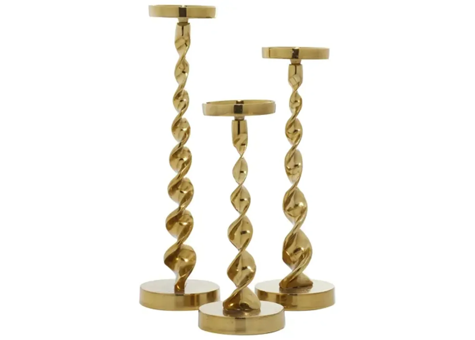 Ivy Collection Altomonte Candle Holders Set of 3 in Gold by UMA Enterprises