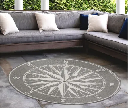 Frontporch Compass Indoor/Outdoor Area Rug in Grey by Trans-Ocean Import Co Inc