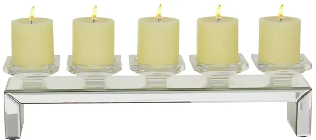 Ivy Collection Warsaw Candle Holder in Clear by UMA Enterprises