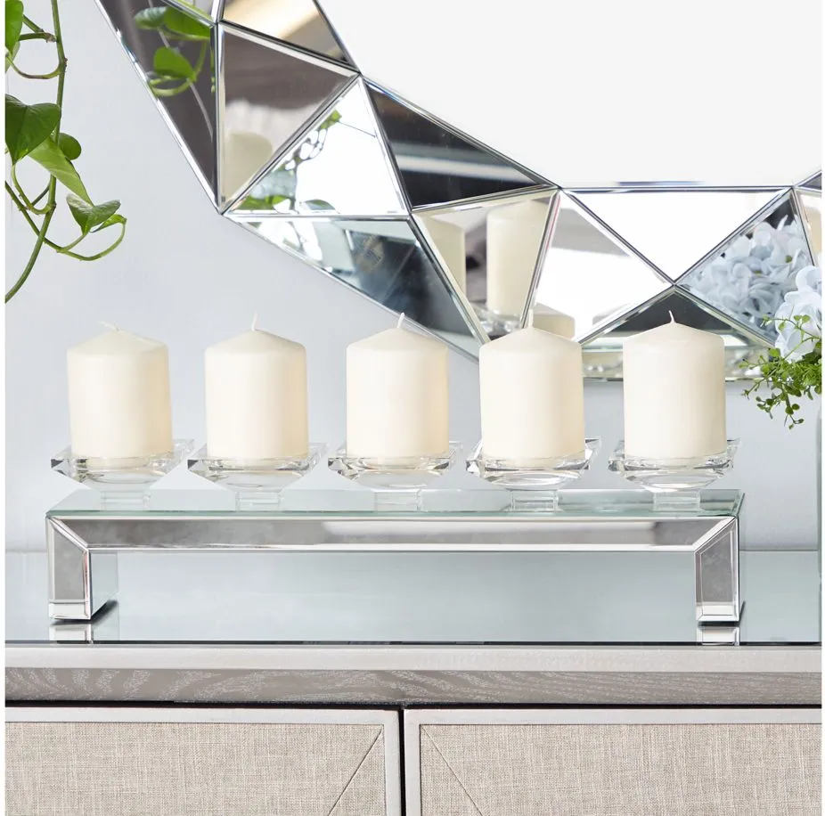 Ivy Collection Warsaw Candle Holder in Clear by UMA Enterprises