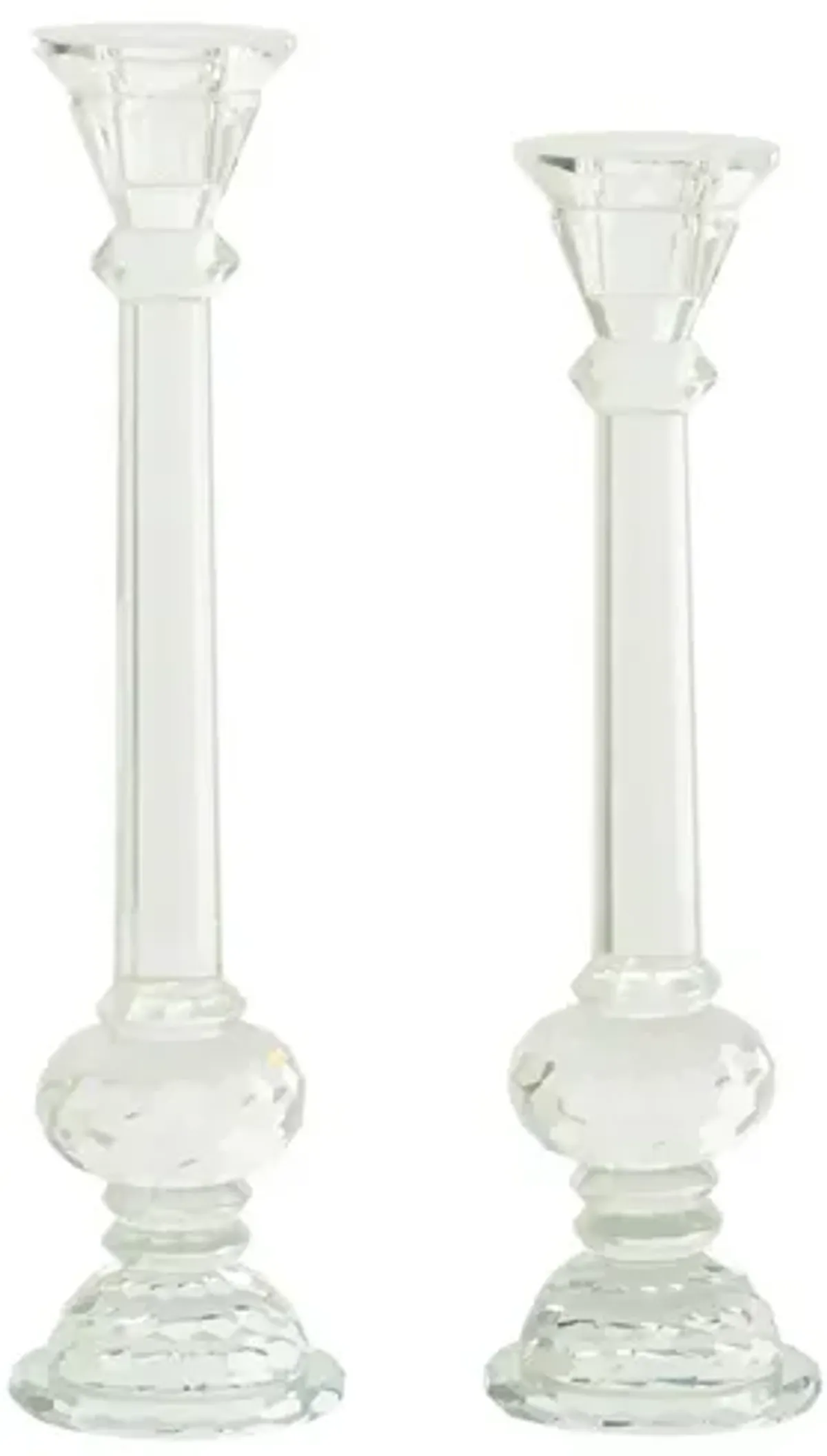 Ivy Collection Bergdorf Candle Holders Set of 2 in Clear by UMA Enterprises