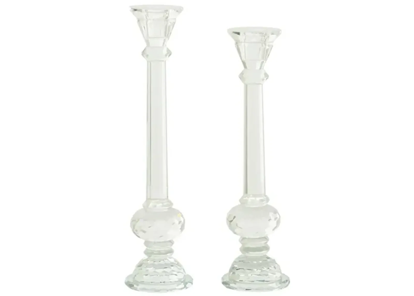 Ivy Collection Bergdorf Candle Holders Set of 2 in Clear by UMA Enterprises