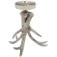Ivy Collection Drakenheorte Candle Holder in Silver by UMA Enterprises
