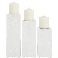 Ivy Collection Songster Candle Holders Set of 3 in White by UMA Enterprises