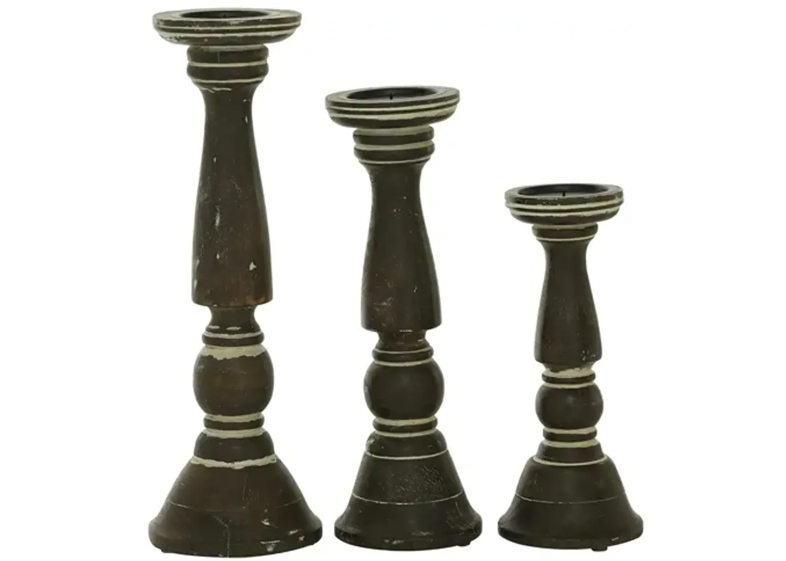 Ivy Collection Zavodchikov Candle Holders Set of 3 in Brown by UMA Enterprises