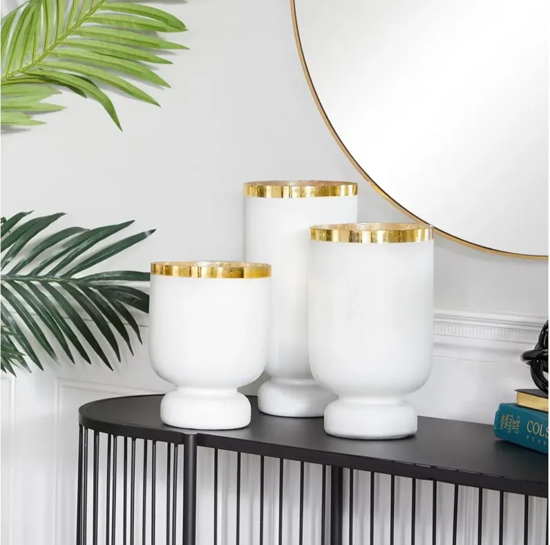 Ivy Collection McBride Candle Holders Set of 3 in White by UMA Enterprises